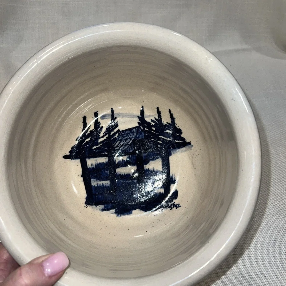 Vintage Paul P.R. Storie Marshall Texas Pottery Medium Bowl, SIGNED